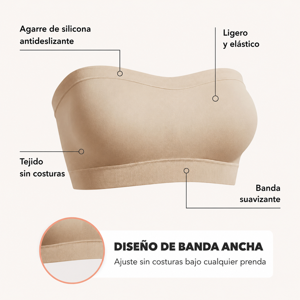 Sujetador Convertible Strapless True Kind | MUSE